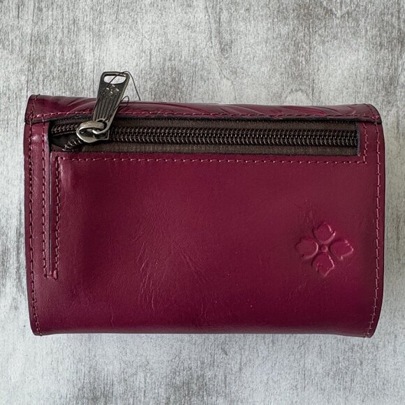 Patricia Nash Wallet Cametti Leather Tooled RFID trifold Magenta Purple - Picture 6 of 11